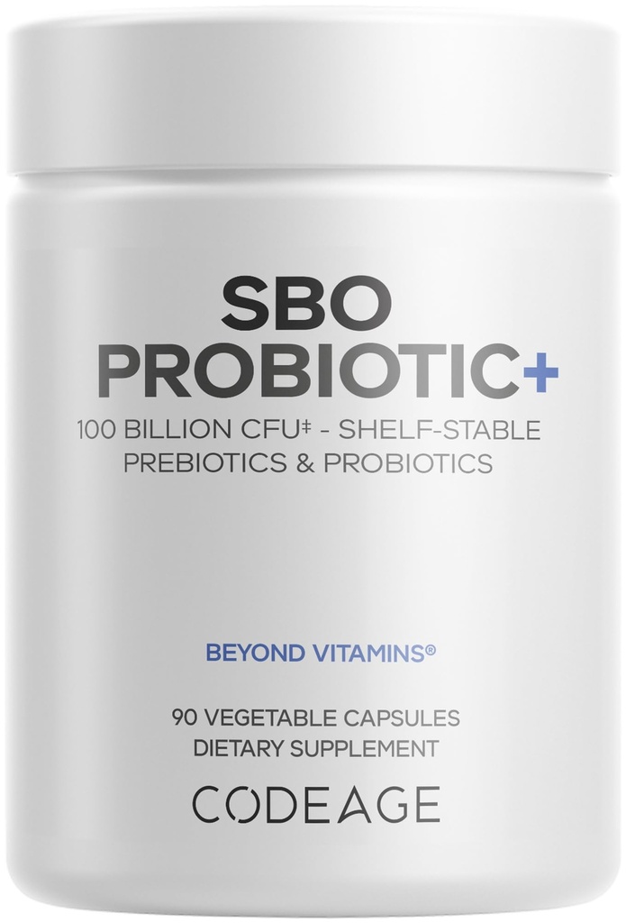 Codeage SBO Probiotics, 100 Billion CFUs Per Serving, Multi Strain Soil Based Organisms Blend and Organic Fermented Botanical Blend, Shelf-Stable, 90 Capsules