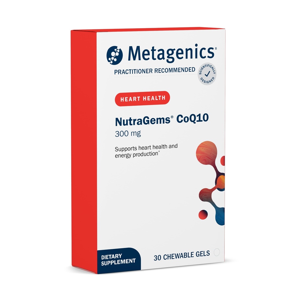 Metagenics NutraGems CoQ10 300 mg - High Absorption Antioxidant Supplement - Supports Heart Health, Energy Production & Cellular Function* - Coenzyme Q10 with Lycopene - 30 Chewable Gels