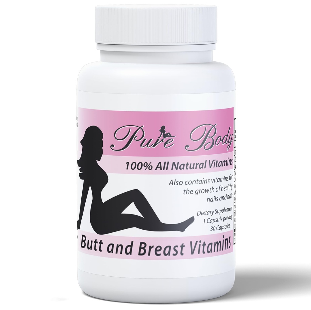 #1 Butt Enhancer and Breast Enhancer Vitamins – Butt Growth & Breast Enhancement Pills for Slim Waist, Bigger Butt & Bigger Breast – PureBody Vitamins All-in-1 BBL Pills for Fast Booty & Breast Growth