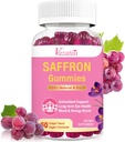 Natural Saffron Gummies - Sugar Free Saffron Supplement with Saffron Extract 100 mg, Magnesium, GABA, Rhodiola - Mood | Focus | Vision | Energy Support - NonGMO Vegan - 60 Gummies, 30 Day Supply