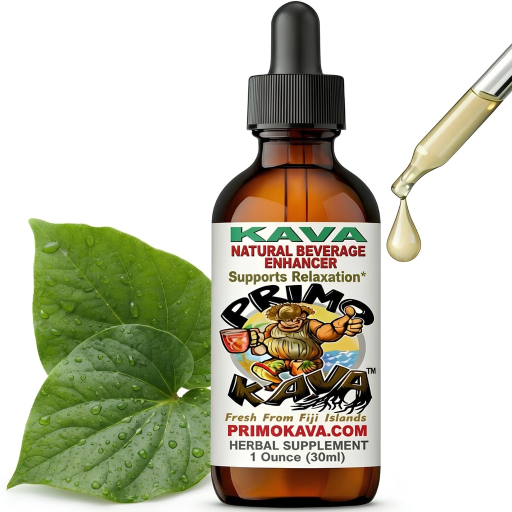 Kava Drops | Water Soluble Kava Extract | Concentrated Tincture Beverage Enhancer | Authentic Kava Kava from Fiji | 40mg Kavalactones | Certified 3rd Party Testing | 1oz