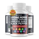 Cayenne Pepper Turmeric Odorless Garlic Cinnamon Fenugreek Citrus Bergamot Artichoke Blueberry Green Tea Black Pepper -150 Capsules