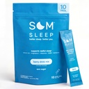 Som Sleep, Calm Sleep Nighttime Powder Drink Mix, Melatonin 3mg, Magnesium, Vitamin B6, L-Theanine & GABA – Vegan, Zero Sugar – Berry, 10-Pack