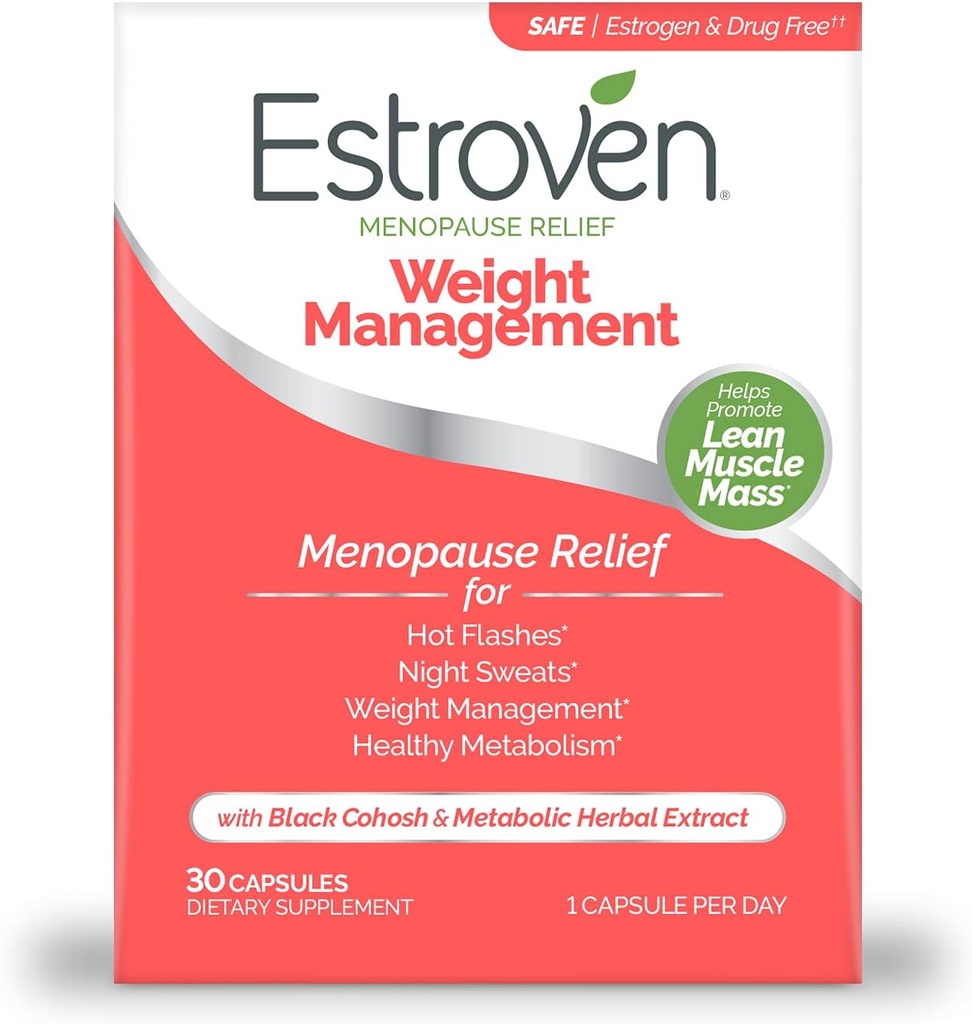 Estroven Menopause Relief Weight Management 60 & 30 Count Clinically Proven Manage Weight Hot Flashes Night Sweats