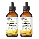 Wild & Organic Rhodiola Rosea Tincture 4 fl oz & Ashwagandha Tincture 4 fl oz