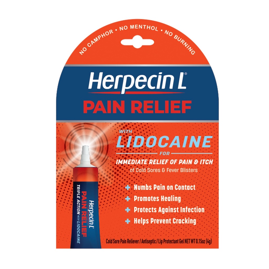 Herpecin-L Pain Relief Treatment for Cold Sores and Fever Blisters, with Lidocaine, numbs Pain and Itch, Protects Against Infection, 0.15 oz