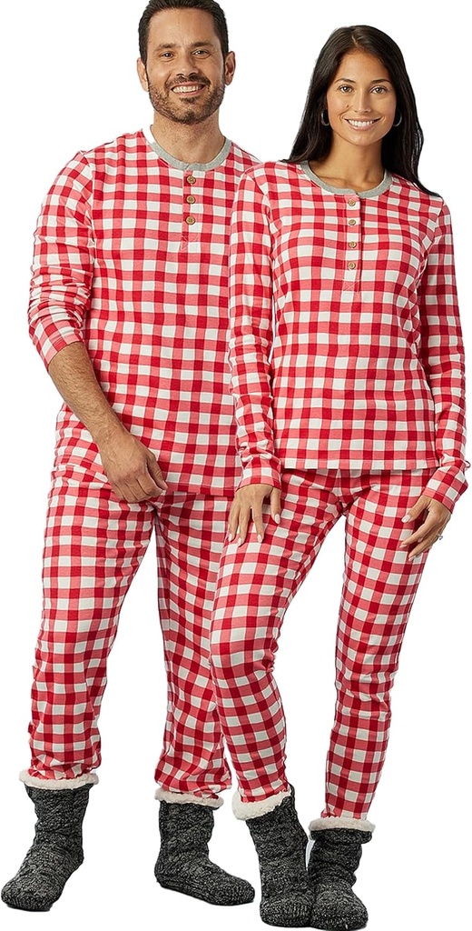 HonestBaby Family Matching Holiday Pajamas 100% Organic Cotton for Men, Women, Kids, Toddlers, Baby Boys, Girls, Unisex, Pets