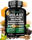 Adndale Shilajit for Men and Women. Pure Himalayan Organic Shilajit Capsules with Sea Moss Ashwagandha Rhodiola Rosea Lion’s Mane. 90 Count