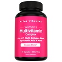 Vital Vitamins Women's Multivitamin Complex - Made with Multi-Collagen Blend, Hyaluronic Acid, & MSM - Beauty Multivitamins - with Vitamin A, C, E, B6, B12, D3-60 Capsules