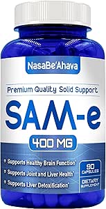 SAM-E Supplement 400mg | Easy Absorption S-Adenosyl-L-Methionine SAM-e 400mg for Bone and Mood Support Supplement | Made in The USA Non-GMO and Gluten Free (90 Day Supply)