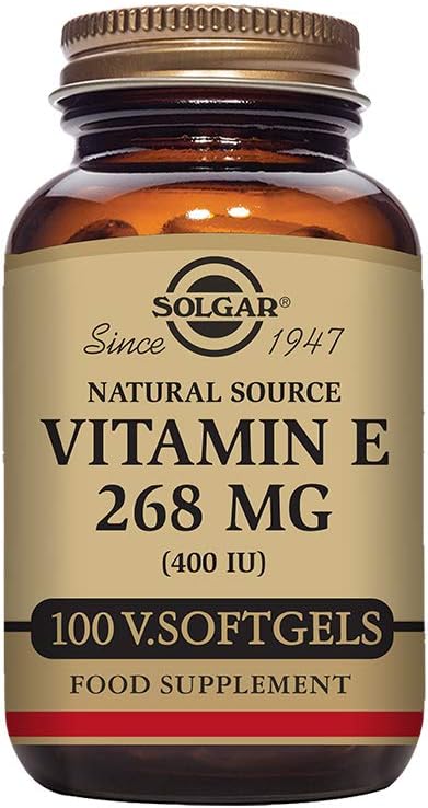 Solgar Vitamin E 268 mg (400 IU), 100 Vegetarian Softgels - Natural Antioxidant, Skin & Immune System Support - Naturally-Sourced Vitamin E - Non-GMO, Vegan, Gluten Free, Dairy Free - 100 Servings
