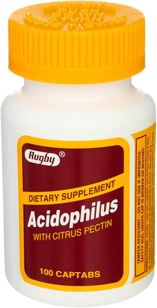 Rugby Acidophilus Extra Strength w/ L-sporogenes 100 Captabs by Rugby