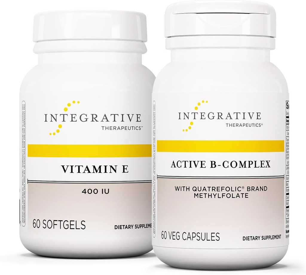 Integrative Therapeutics Bundle with Active B-Complex, 60 Capsules & Vitamin E, 60 Softgels - Active B-Complex to Support Energy Metabolism* - Vitamin E to Support Heart Health & Antioxidant Activity*