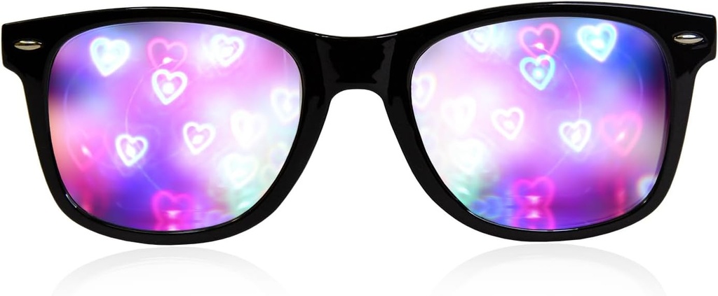 Ultimate Diffraction Glasses - 3D Rainbow Heart Effect - Great Edm, Concert, and Rave Accessory