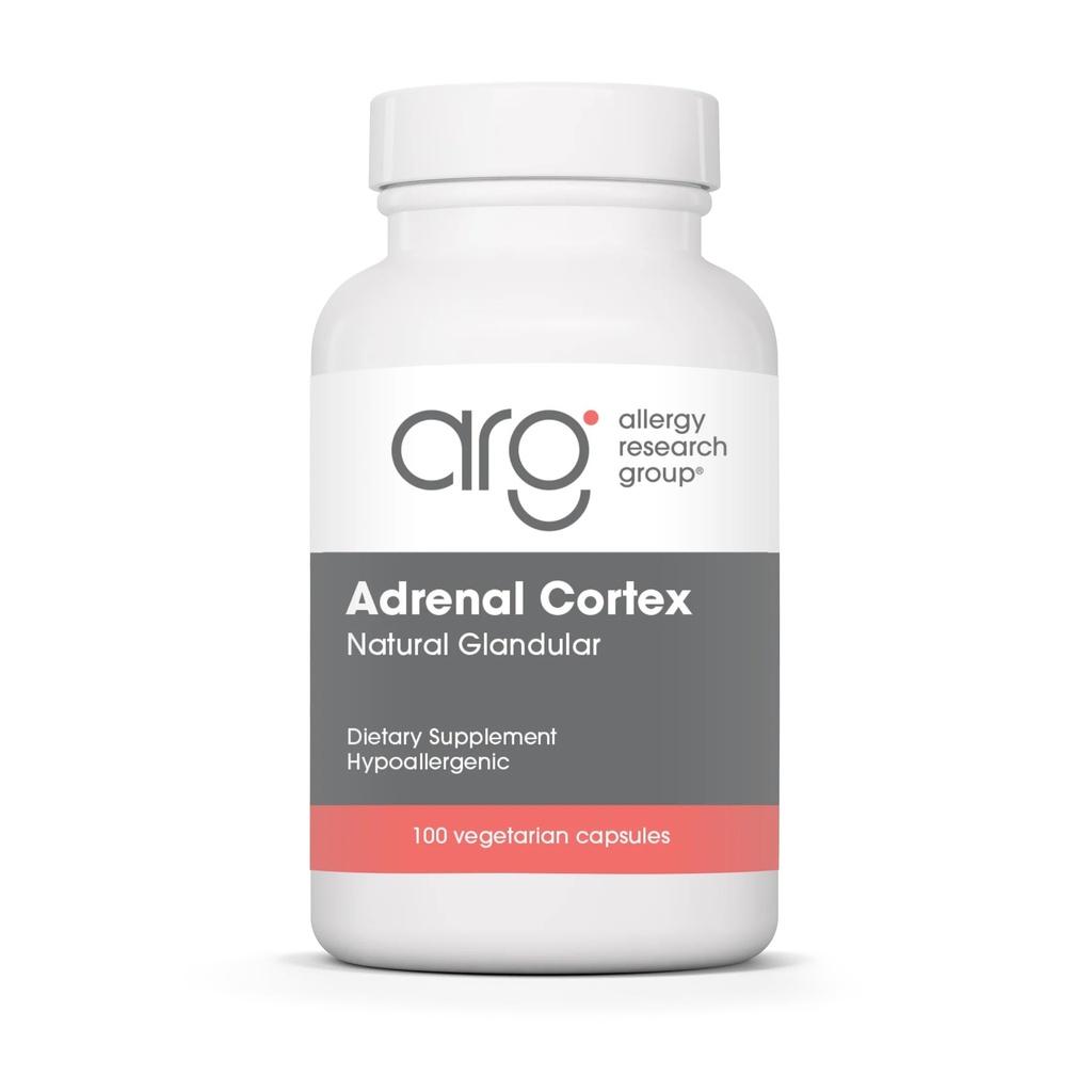 Allergy Research Group ARG Adrenal Cortex - Supports Healthy Stress Response & Metabolism - Delivers 100 mg Freeze-Dried Bovine Adrenal Cortex Tissue - 100 Capsules
