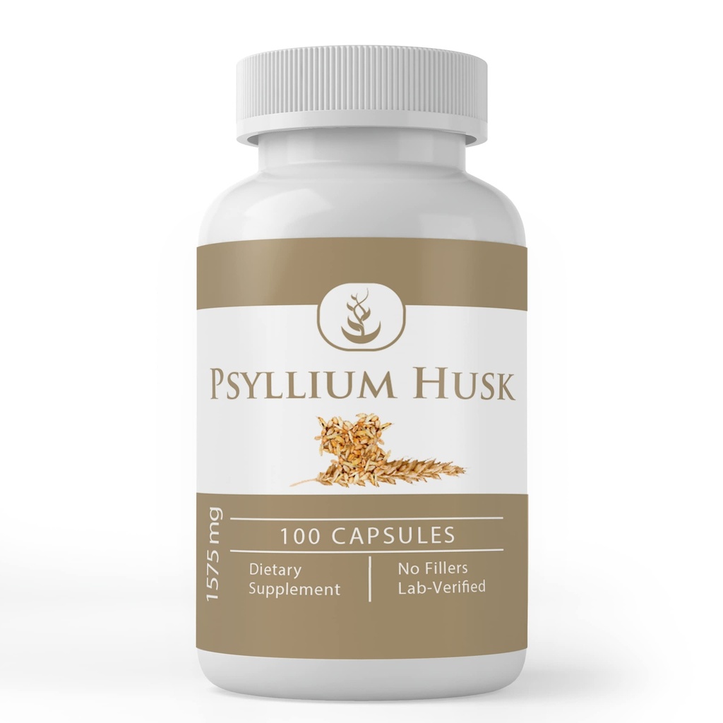 Pure Original Ingredients Psyllium Husk Capsules (100 Capsules) Fiber Powder Supplement, No Additives Or Fillers, Lab Verified