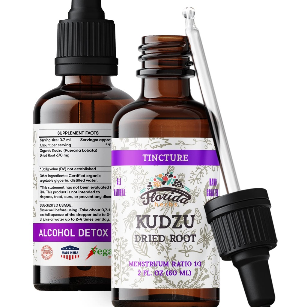 Kudzu Extract – Kudzu Root Organic Supplement- Natural Kudzu Plant - Kudzu Root Extract - Non-Alcohol Supplement - Made in USA – 2 oz