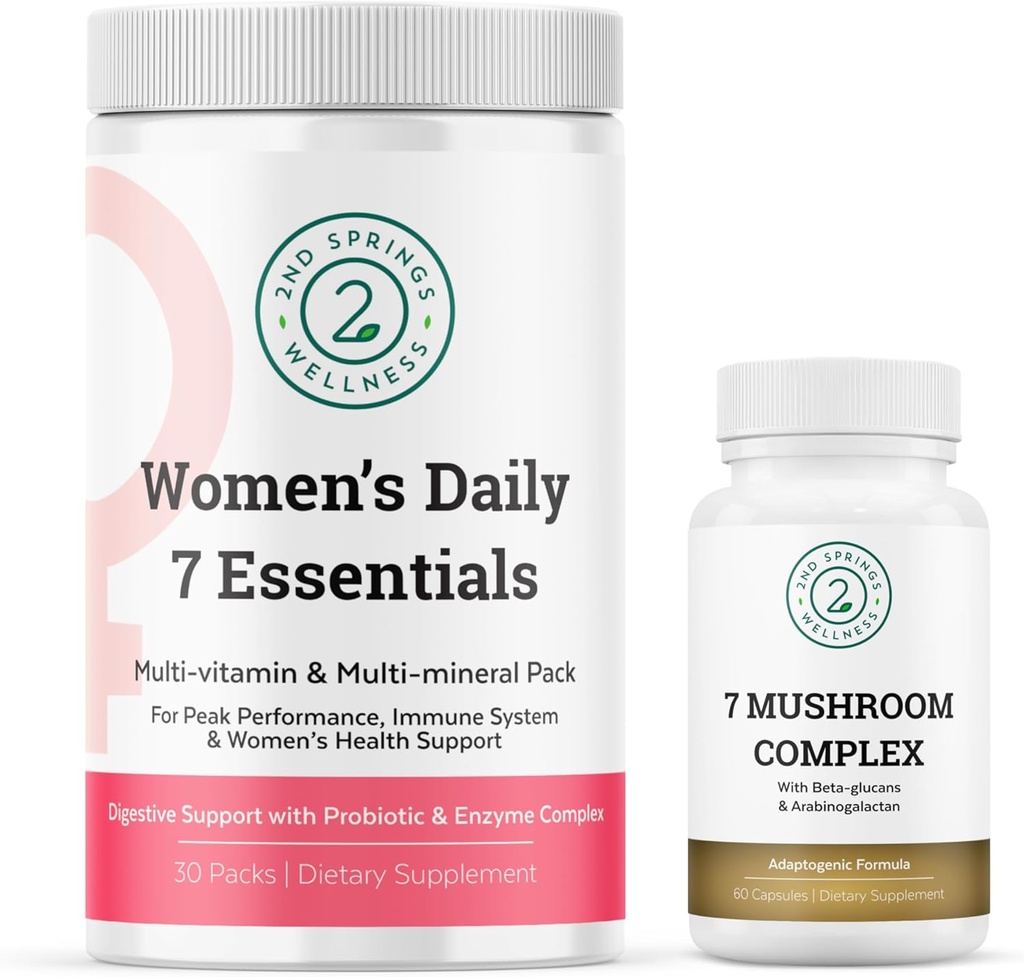 Feminine Vitality Bundle - 7 Mushroom Complex & Women's Daily 7 Essentials for Complete Wellness