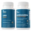 Dr. Tobias Lung Health and Ashwagandha Capsules - Lung Cleanse & Detox for Bronchial & Respiratory System with Calming Adaptogen Formula, Non-GMO