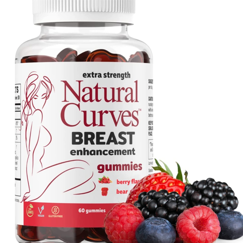 Breast Enhancement Gummies – Bust Firming & Lifting Support – Plant-Based Herbal Formula for Fuller, Perkier Breasts – Feminine Health Supplement – Made in USA – 60 Gummies