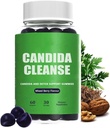 Candida Cleanse, Candida and Detox Support Gummies, 10-in-1 Advanced Formula with Black Walnut, PAU D'Arco & Wormwood, Non-GMO 60 Gummies