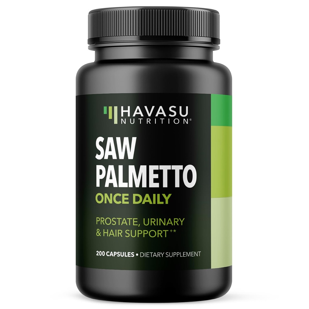 Saw Palmetto for Men Prostate Health Supplement to Promote Urinary Tract Function - 500mg Per Serving - 200 Count - DHT Blocker Hair Vitamin - Vegan, Non-GMO Capsules, Over 6 Month Supply