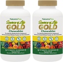 NaturesPlus Source of Life Gold Multivitamin - 90 Chewable Tablets, Pack of 2 - with Vitamins D3, B12, K2 & More Than 120 Whole Foods - Blood, Bone & Immune Support - Gluten Free - 60 Total Servings
