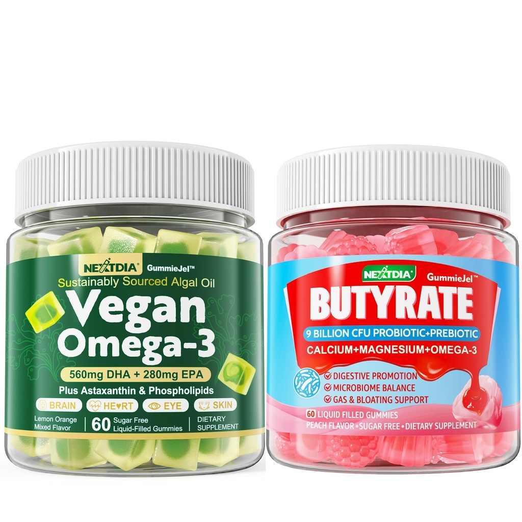 Vegan Omega 3 Gummies + Butyrate Gummies Sugar Free