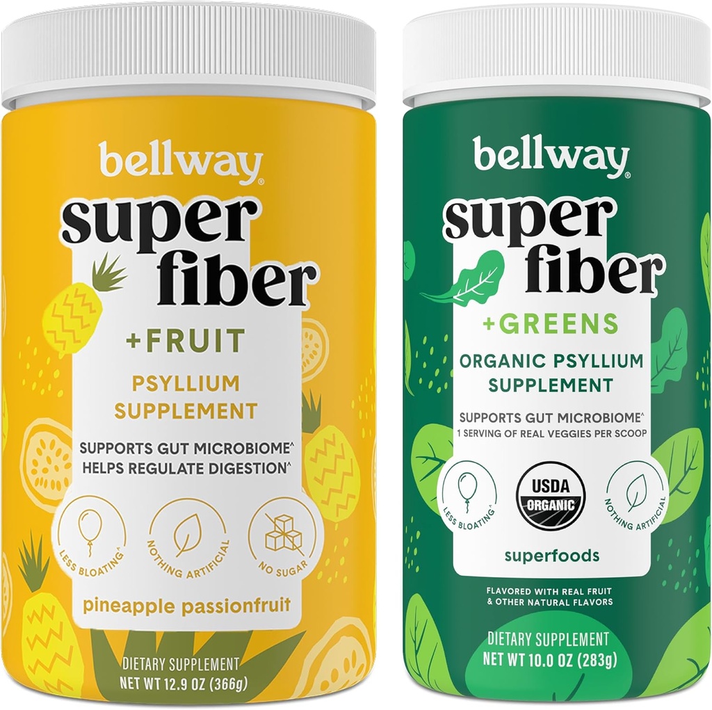 Bellway Super Fiber Powder + Fruit, Pineapple Passion Fruit Super Fiber + Greens
