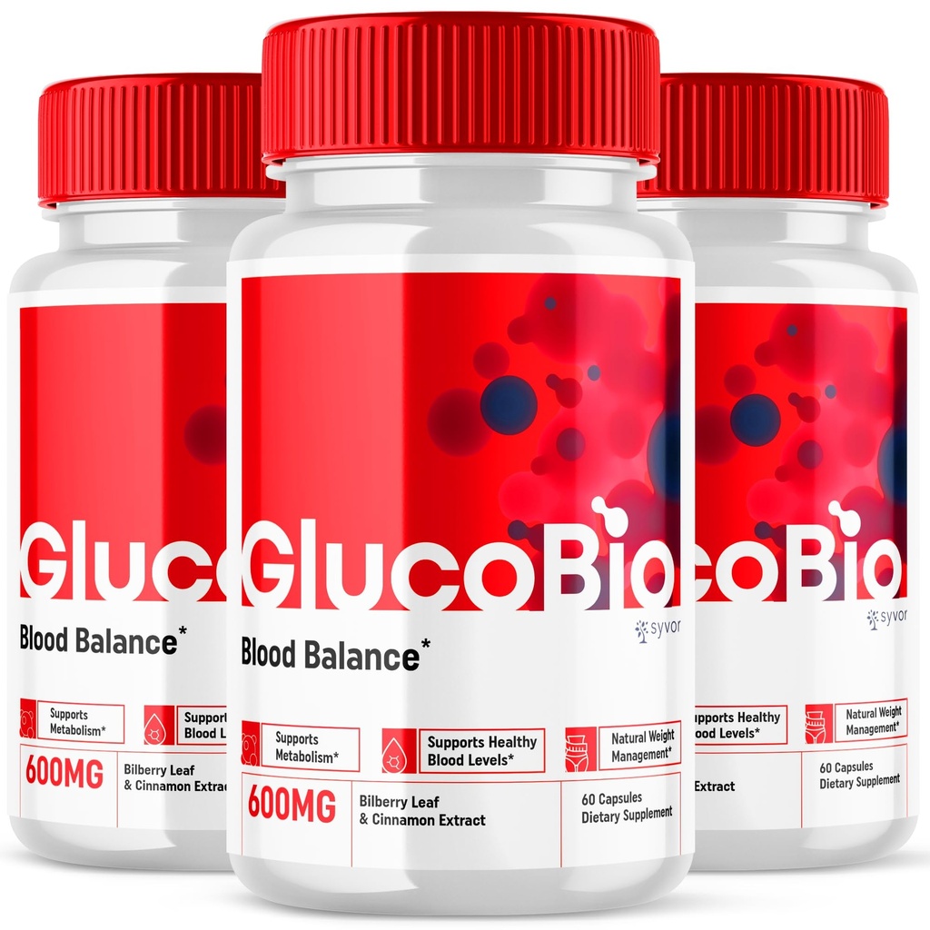 (3 Pack) Glucobio Capsules, Gluco Bio Advanced Glyco Support Formula Pills, Glucobio Extra Strength Supplement, Glucobio Natural Ingredients Glycogen Support, Gluco Bio Glycogen Reviews (180 Capsules)