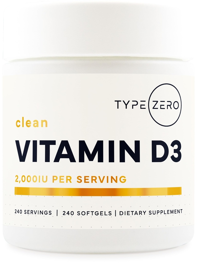 Type Zero Vitamin D3 2000 iu, 240 Softgels - Non-GMO & Gluten Free