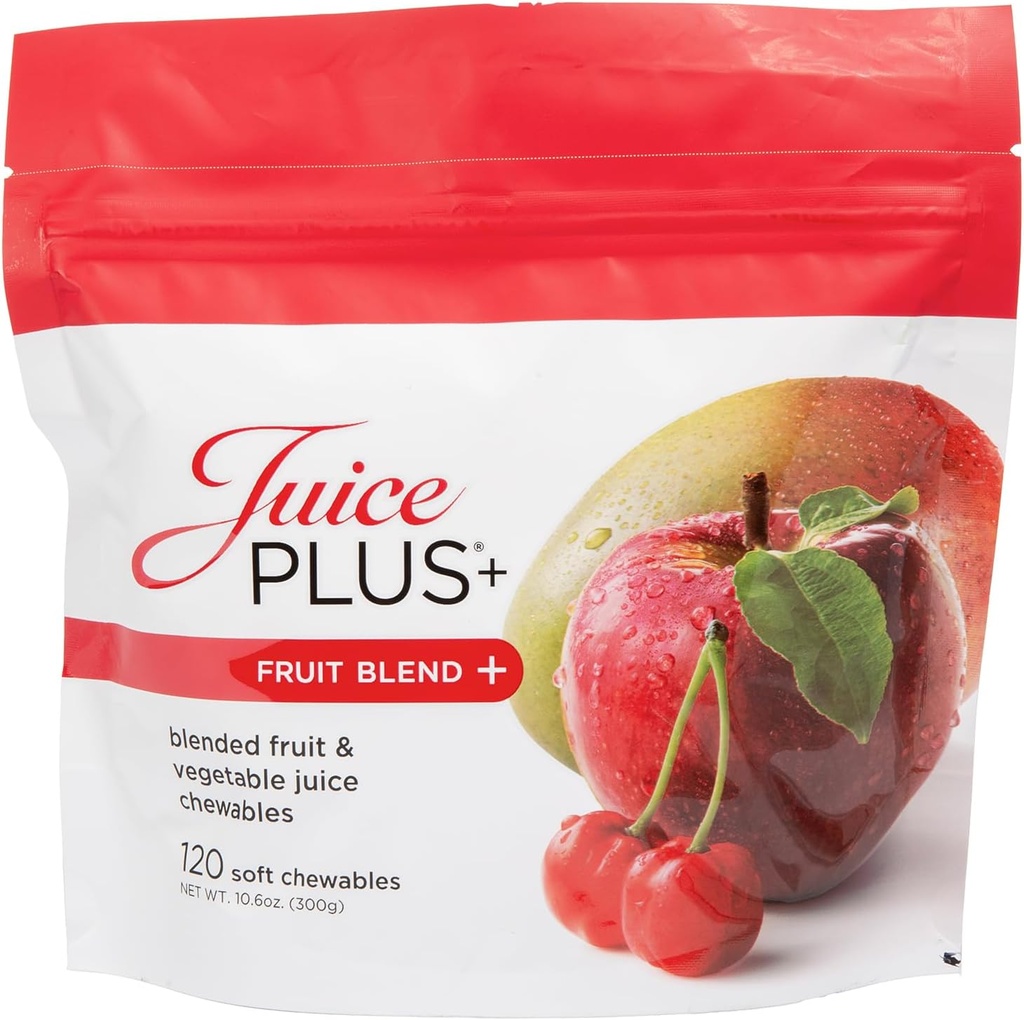 Juice Plus+ Fruit Blend Soft Chews (Chewables) - Boost Your Nutrition with 11 Fruits & Plant Ingredients - Vegan Gummy for Kids & Adults - Vitamins, Whole Food Nutrition - 1 Pouch (1-Mo, 30 Chews)