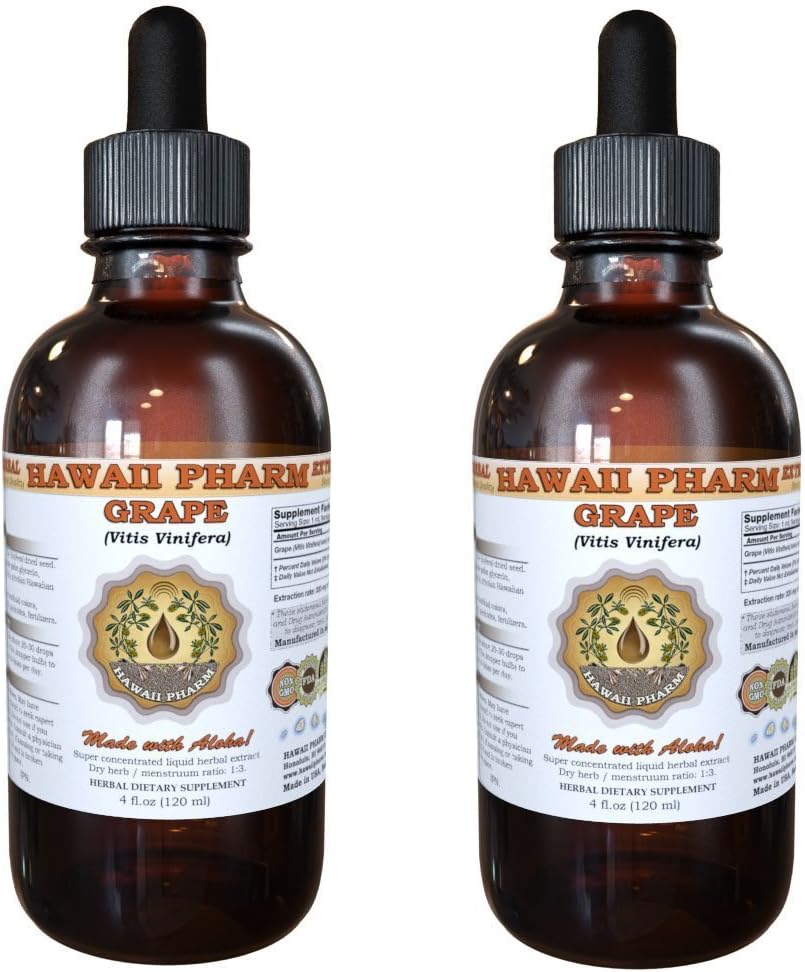 Grape Liquid Extract, Grape (Vitis Vinifera) Seed Tincture Supplement 2x4 oz