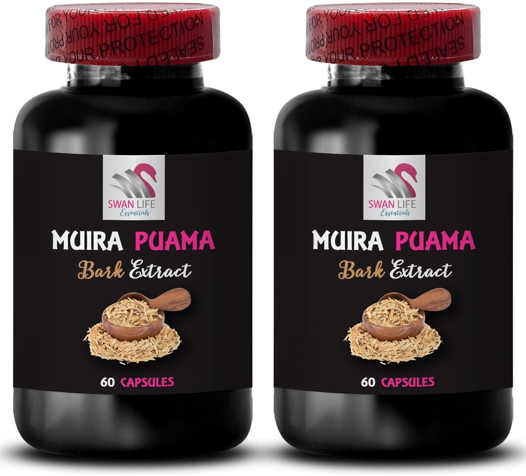 Herbal Energy Activation - Muira PUAMA BARK Extract - Balanced Boost Blend, Natural Endurance Lift, Mindful Performance, Energy Optimizer, Plant Synergy Energy, Natural Daily Lift 2 Bottles 120 Caps