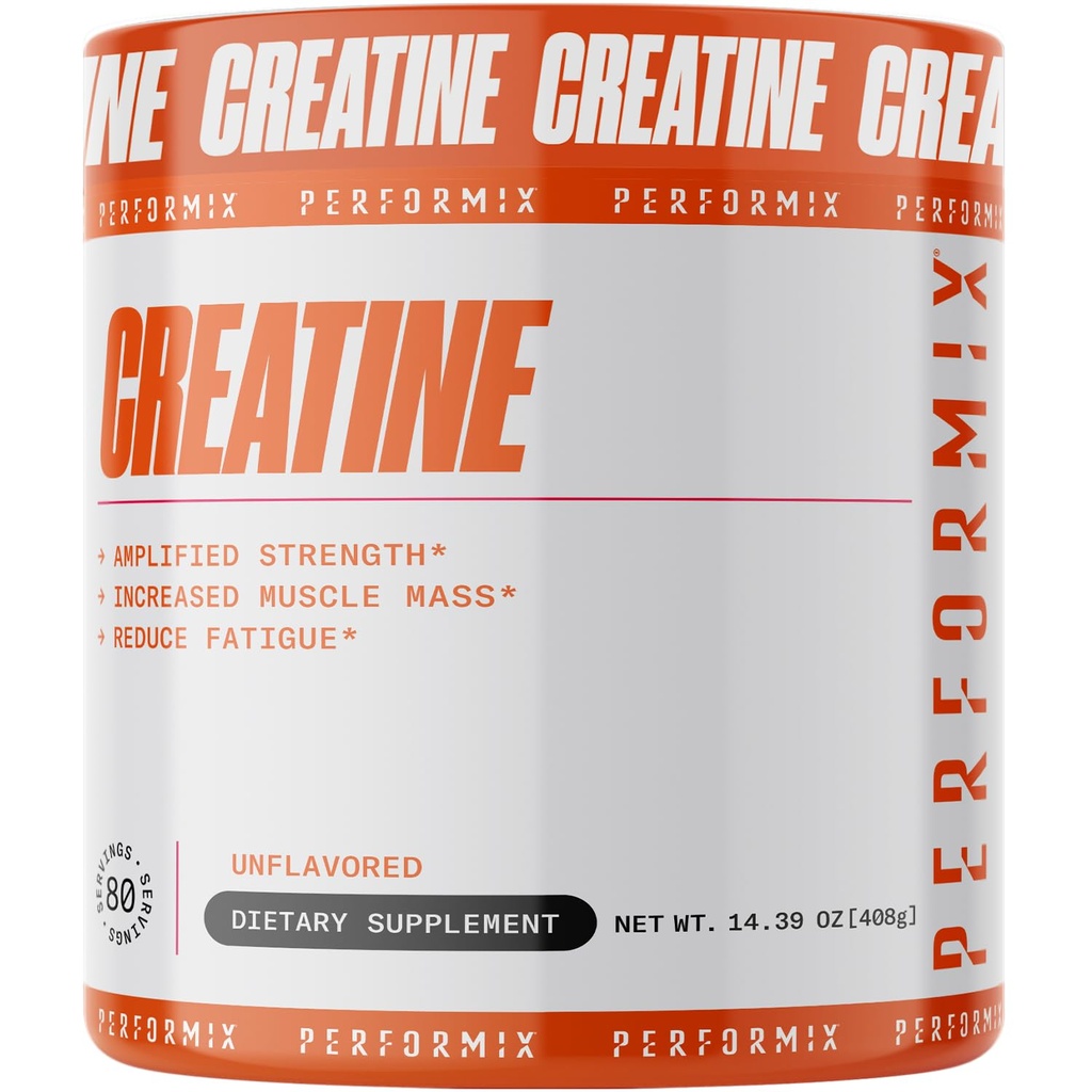 PERFORMIX - Creatine Monohydrate - 5000 mg Per Serving (5g) - Pre Workout - Increase Muscle Mass, Improve Strength & Reduce Fatigue - Creatine Monohydrate Powder - Unflavored - 80 Servings - 400g