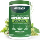 Greens+ Organic RAW Superfood Powder, Super Blend Immune Support, Morning Kick, Energy Boost, Nutrition Vibrant Health, Dietary Supplement, Vegan Soy/Dairy/Gluten Free(8.46oz)