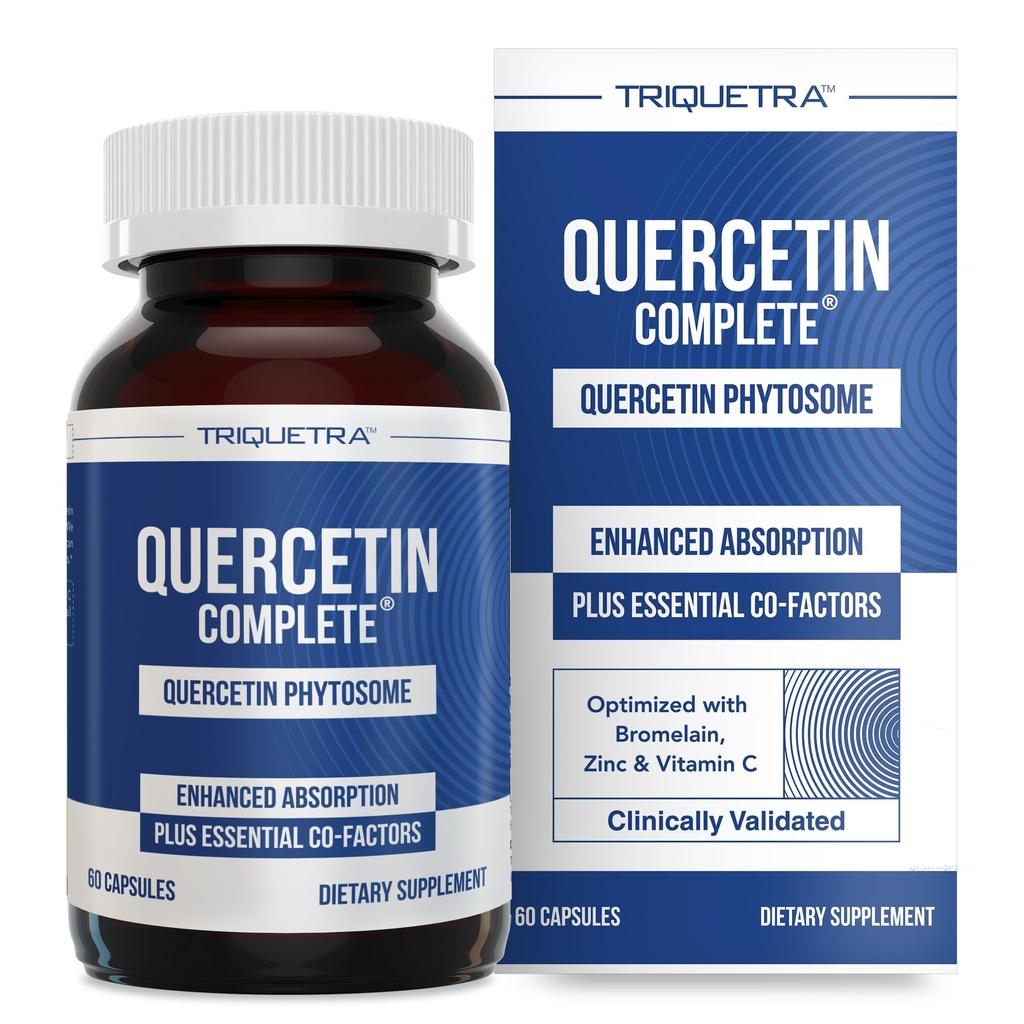 Quercetin Complete® Quercetin Phytosome with 50X Higher Absorption, Clinically Proven & Patented Quercefit – Most Effective Form of Quercetin – Enhanced with Bromelain, Zinc & Vitamin C (60 Capsules)