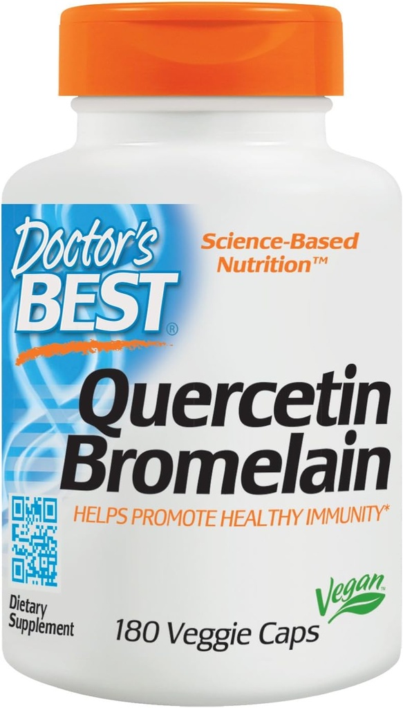 Doctor's Best Quercetin/Bromelain Capsules, 180 Count