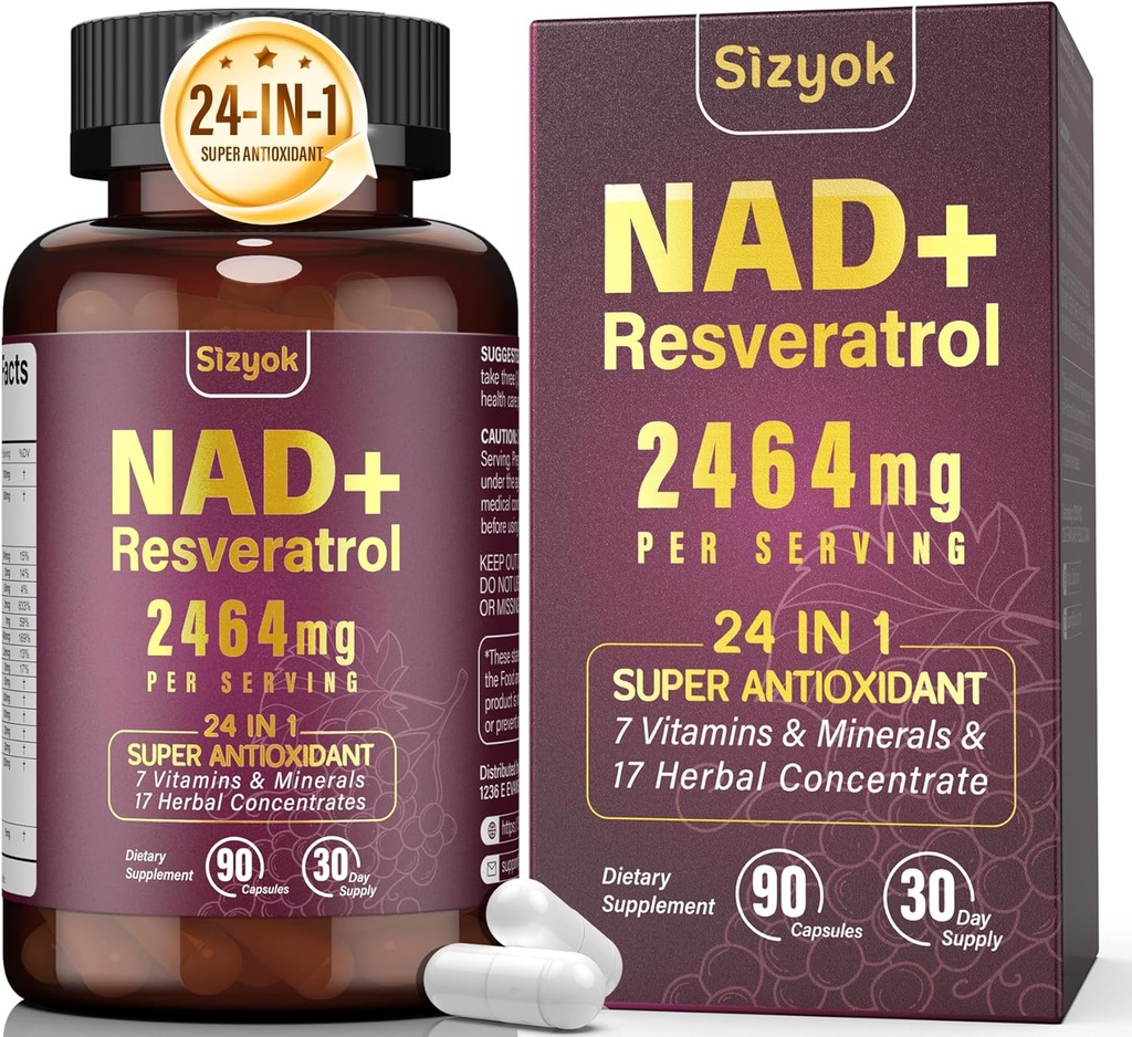 NAD Supplement, Liposomal NAD+ Supplement with Resveratrol, NAD Resveratrol Supplement - Boost NAD+ for Aging Defense, Energy, Focus - Ultra Antioxidant Capsules，87