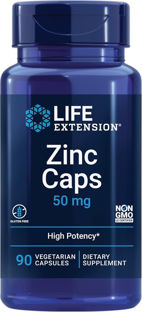 Life Extension Lysine 620mg and Zinc 50mg - 100 Vegetarian Capsules and 90 Vegetarian Capsules