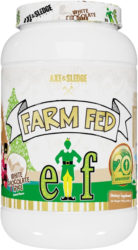 Axe & Sledge Farm Fed 100% Whey Protein Isolate with Digestive Enzymes (ELF White Chocolate Spice - 22G)
