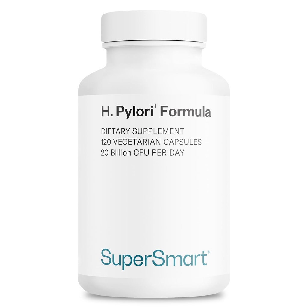 Supersmart H. Pylori Formula 20 Billion CFU per Day - Probiotic Lactobacillus Reuteri DSM 17648 Supplement | Non-GMO & Gluten Free - 120 Vegetarian Capsules