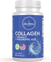 Collagen + Vitamin C + Hyaluronic Acid | Hydrolized Peptide | Specially formulated for Women | Type I, II and III | 60 Capsules