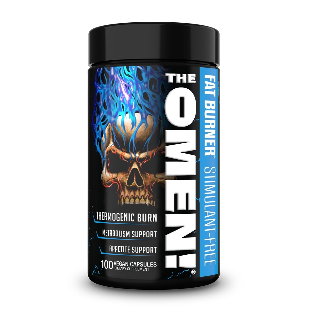 JNX SPORTS The Omen! Non‑Stimulant Thermogenic Fat Burner for Men & Women | Weight Loss Supplement, Caffeine‑Free & Appetite Suppressant | 100 Capsules