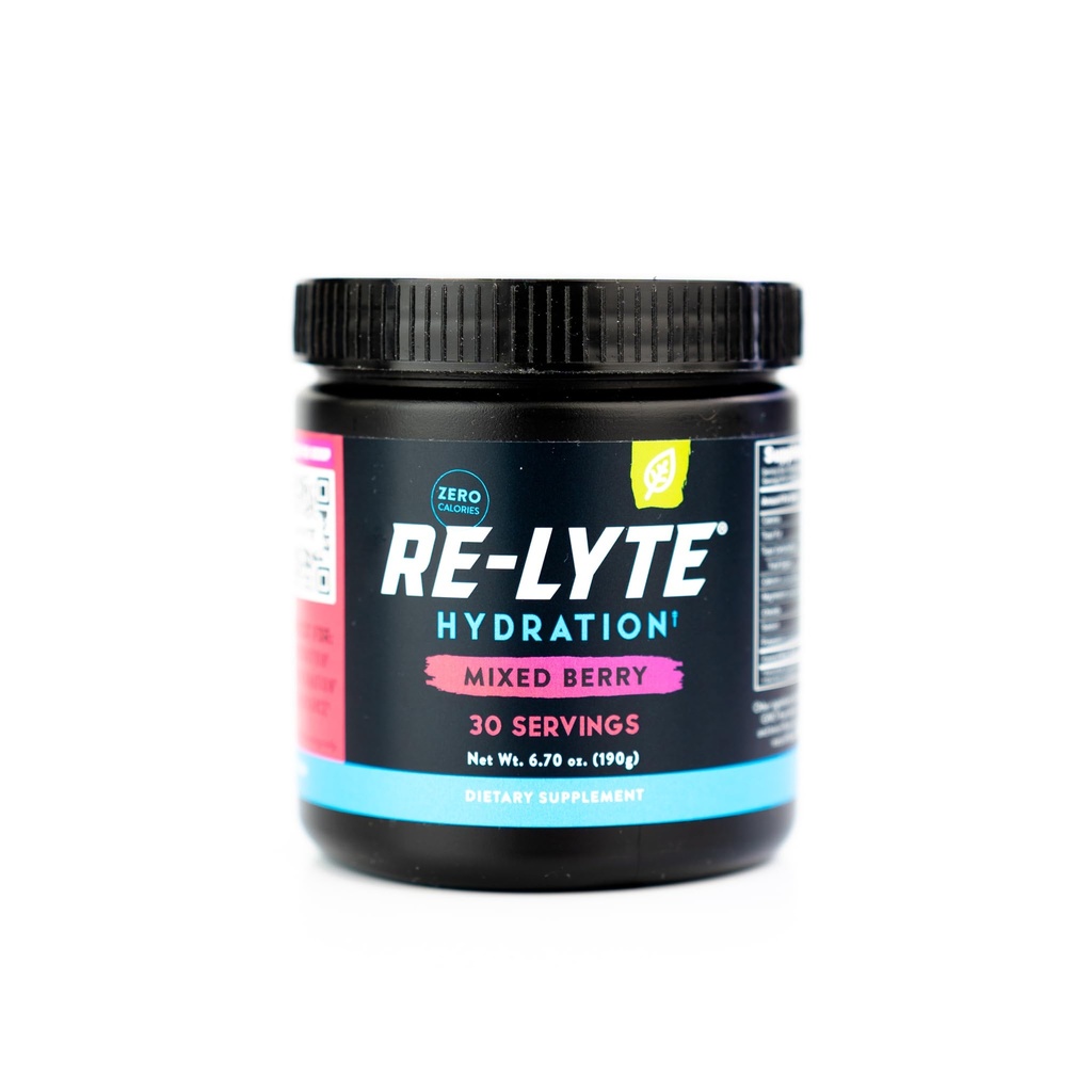 REDMOND Re-Lyte Electrolyte Drink Mix, Mixed Berry, 30 serving SMALL 6.88oz jar