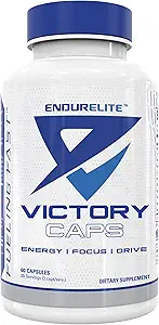 EndurElite Victory Caps - Pre Workout for Endurance & Strength, Crossfit and Cross Training, Caffeine and Nootropics - 60 Capsules