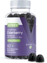 Viteey Sambucus Elderberry Gummies for Adults – Elderberry Vitamin C and Zinc Immunity Gummies - Vegan, Gluten-Free – 60 Count