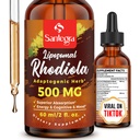 500 MG Liposomal Active Rhodiola Rosea Supplement with Ashwagandha, Liquid for High Absorption, Rhodiola Rosea Root Extract Tincture for Energy, Stress, Mood, Vegan, Sugar & Gluten-Free, 60 ml