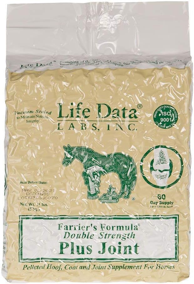 LIFE DATA LABS Farriers Formula Double Strength Plus Joint, 11 lbs; Pelleted Hoof, Coat and Joint Supplement for Horses