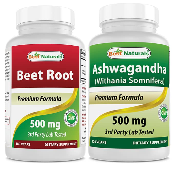 Beet Root Powder 500 Mg & Ashwagandha Extract 500 Mg